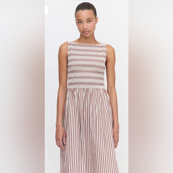 Hill House Cosima Nap Dress in Rust Stripe - Picture 3 of 5